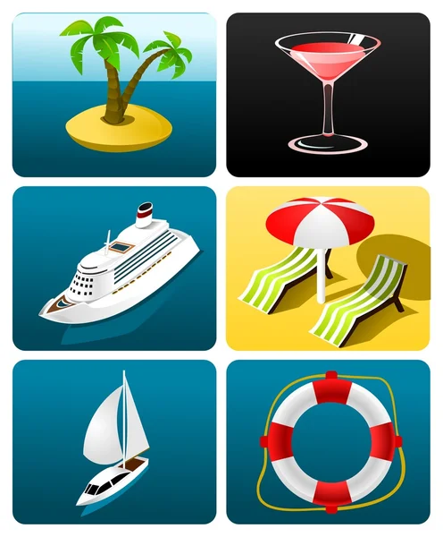 Collection d'icônes de voyage — Image vectorielle