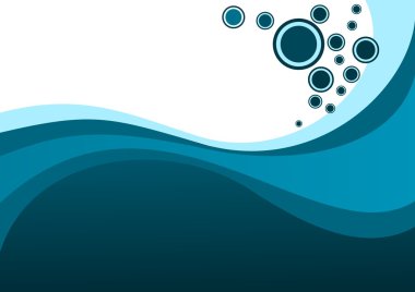 Blue waves and bubbles clipart