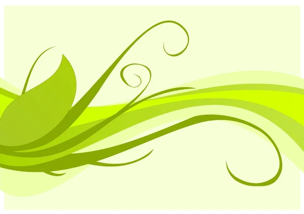 Adorno floral verde — Vector de stock