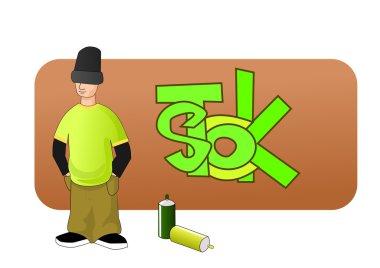 Young graffiti man clipart