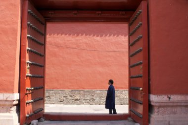 Alone in the Forbidden City, Beijing, China clipart