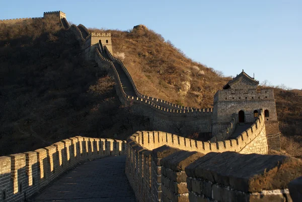 Niet op de grote muur in china in de vroege ochtend — Stockfoto