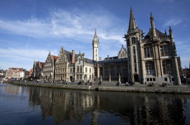 suda graslei Belçika şehir gand, evlerin yansıtacak