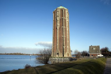 Watertoren next to the Westeinder Plassen in Aalsmeer, Holland clipart