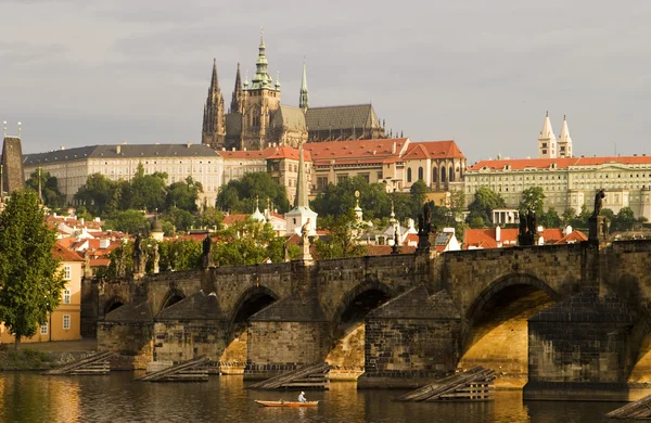 Prague Castle With Bridge — Stock Photo, Image
