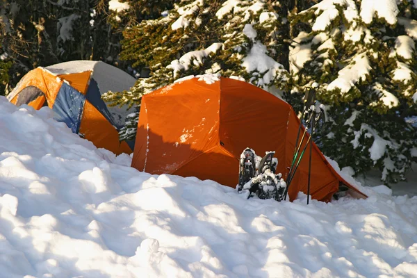 Sneeuw camping Stockfoto