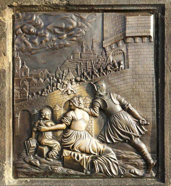 San Giovanni Nepomuceno bronzo — Foto Stock