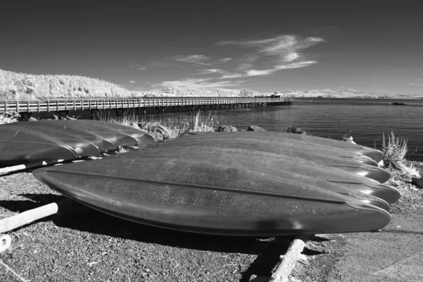 Aluminum Canoes In Infrared — Stock Photo, Image