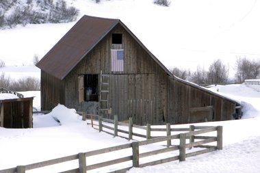 Old Barn With Fence clipart