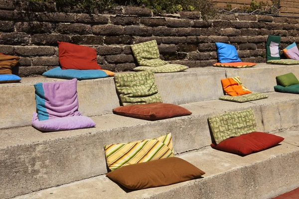 Pillows On Concrete Steps — Stock Photo, Image