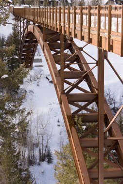 Alpine Bridge In Winter clipart