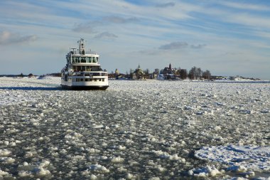 Ferry In Helsinki Winter clipart