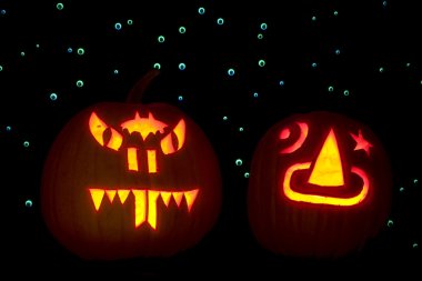 Two Carved Pumpkins clipart