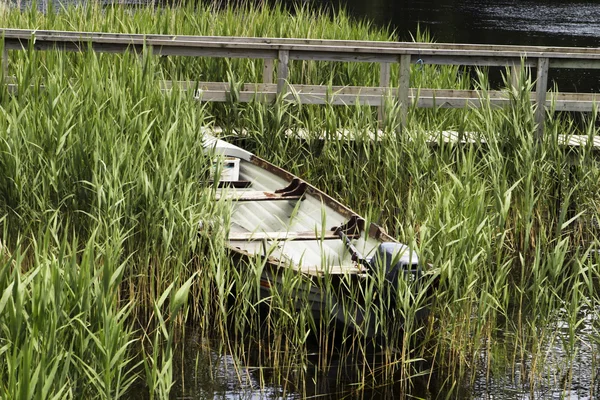 Ein Boot am Seeufer — Stockfoto