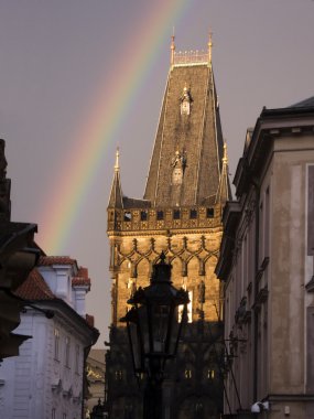 Rainbow over Prague clipart