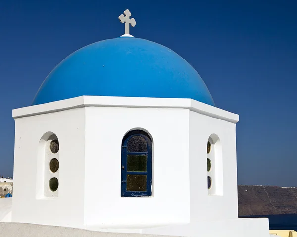 Templom kupola Santorini — Stock Fotó