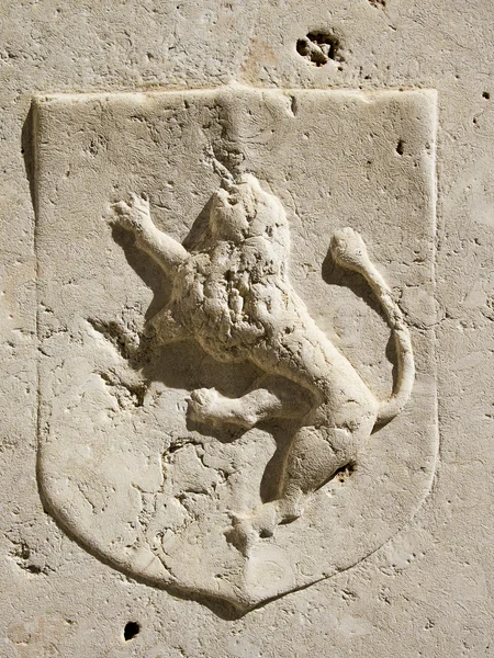 León de mármol en escudo — Foto de Stock