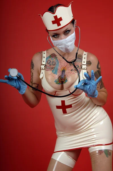 Латекс медсестра — стокове фото