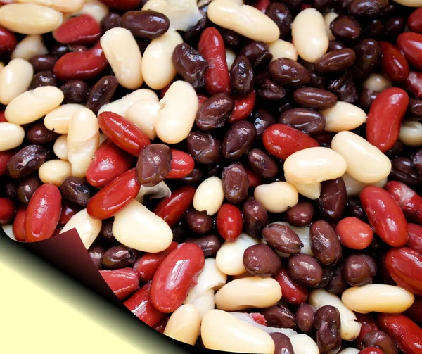 Variety Of Beans On Recipe Page — Stock Photo, Image