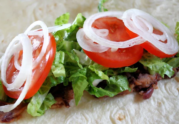 Tortilla Wrap With Toppings — Stock Photo, Image