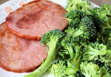 Lean Roasted Ham With Fresh Broccoli