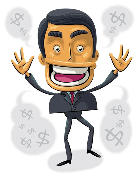 Overjoyed with success businessman — Stock Vector