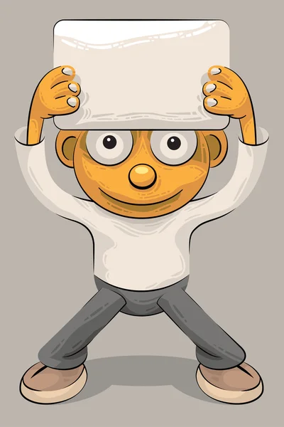 Boy and sheet of paper — Stock Vector