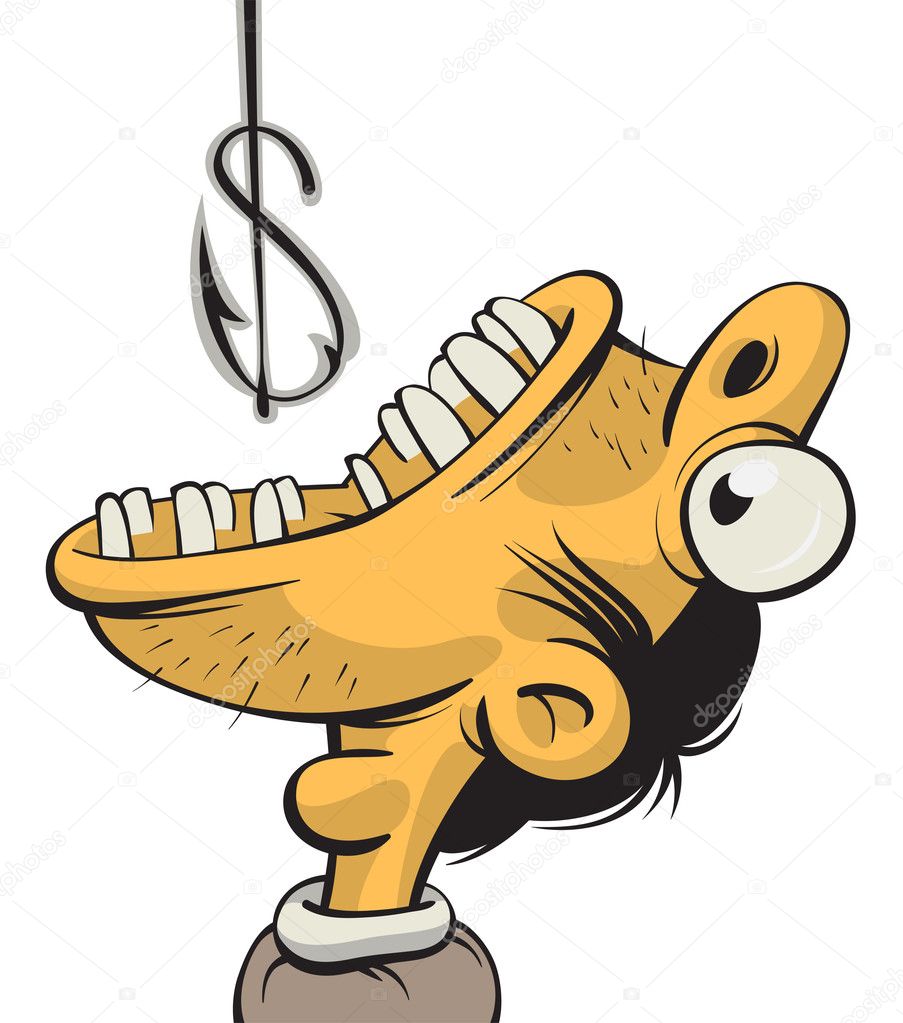 Man greedy for money — Stock Vector © andrius #7565085