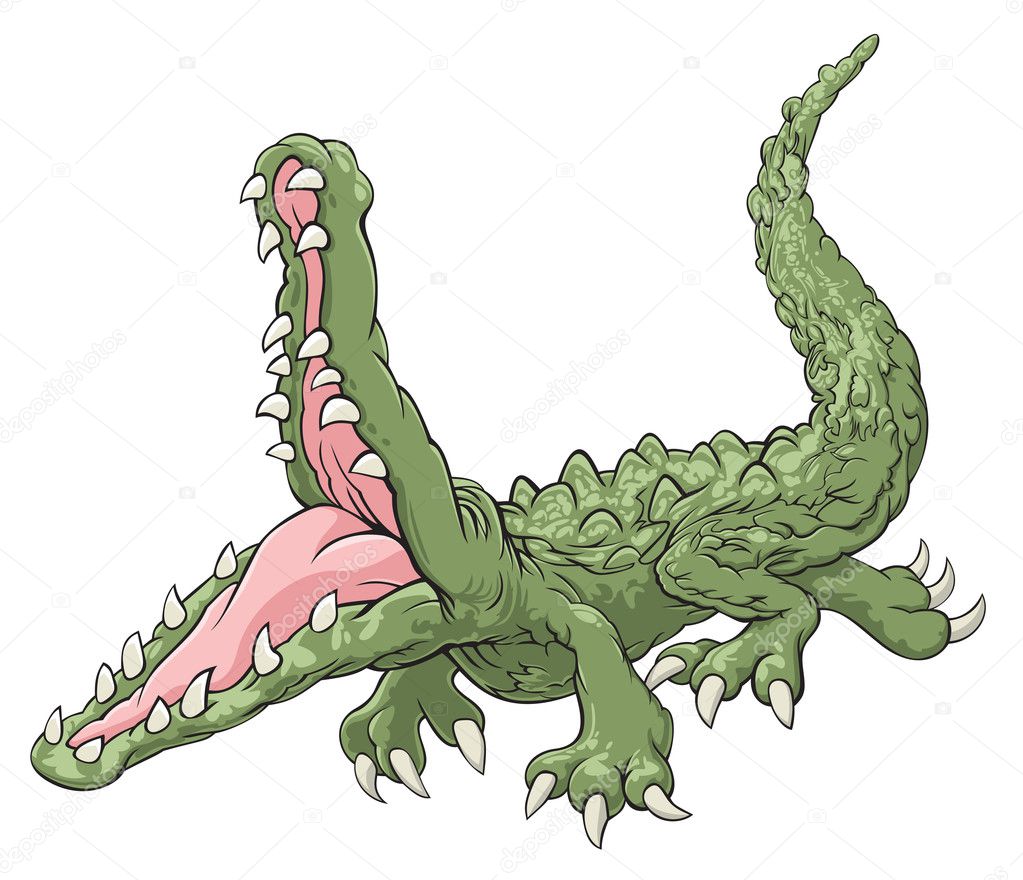 Attacking crocodile Stock Vector Image by ©andrius #7565103