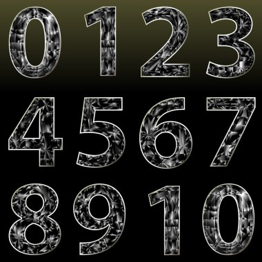 Vector Crystal Numbers clipart