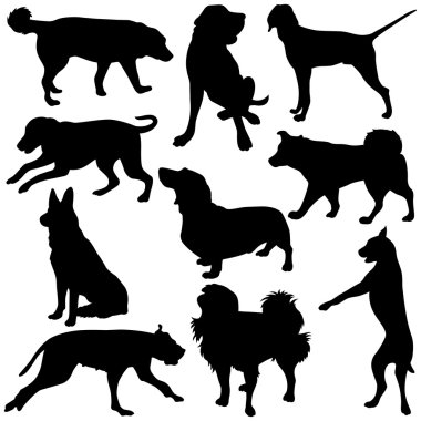 Vector Dog Silhouettes clipart