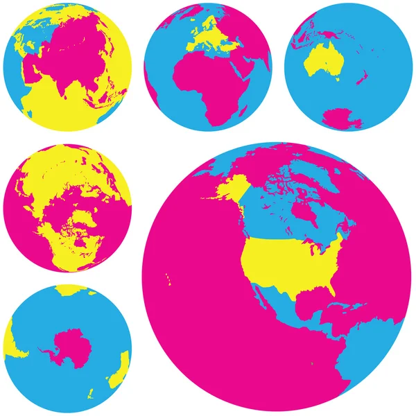 Illustrazione vettoriale dei Globi . — Vettoriale Stock