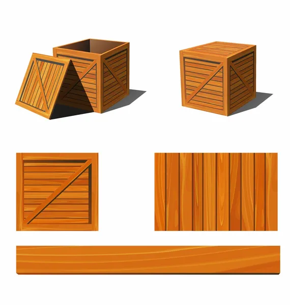 Dřevěný box — Stockový vektor
