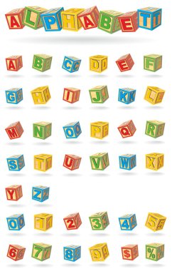 Alphabet on a baby cubes