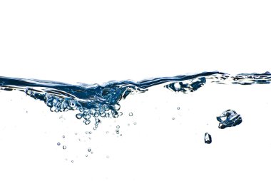 Isolated water splashing with bubbles and water drops - abstract clipart