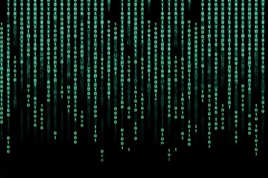 Green digital binary code background - matrix technology future clipart