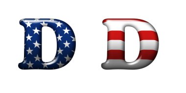 Exclusive collection letters with american stars and stripes iso clipart