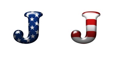 Exclusive collection letters with american stars and stripes iso clipart