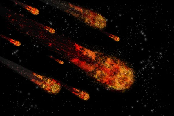 Asteroide y planeta tierra en el campo estelar fondo abstracto. Illu. —  Fotos de Stock