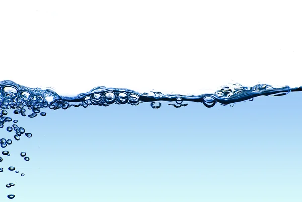 Isolerade blå vatten stänk med bubblor och vatten droppar - abs — Stockfoto