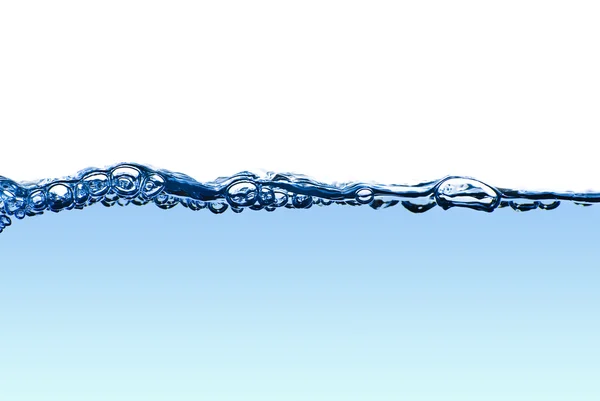 Acqua blu isolata spruzzata con bolle e gocce d'acqua - abs — Foto Stock