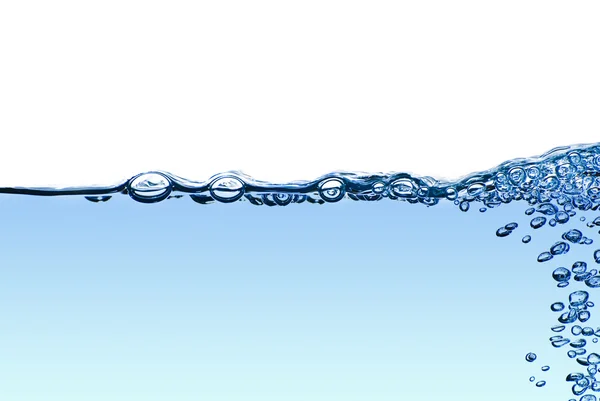 Geïsoleerde water spatten met bubbels en water drops - abstract — Stockfoto