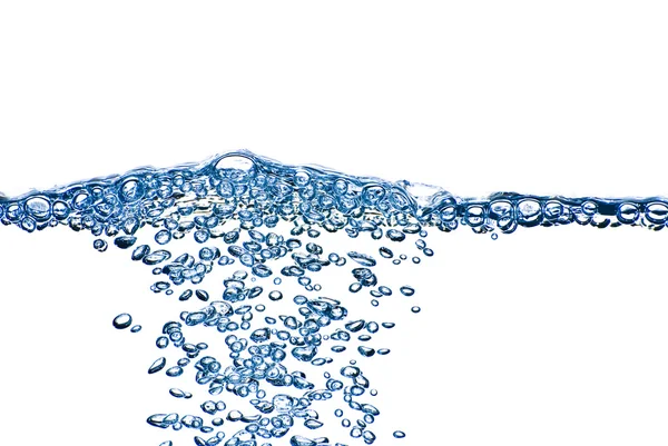 Éclaboussures d'eau isolées avec bulles et gouttes d'eau - résumé — Photo