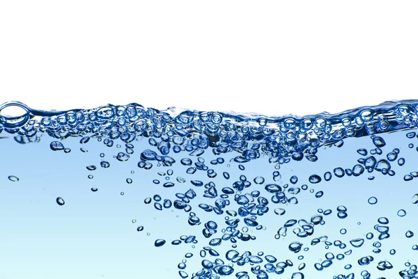 Elszigetelt víz, fröccsenő buborékok és a víz csepp - absztrakt — Stock Fotó
