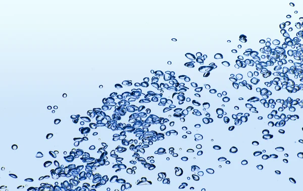 Salpicaduras de agua aisladas con burbujas y gotas de agua - abstracto —  Fotos de Stock