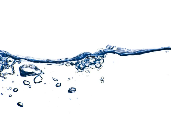 Isoliertes Spritzwasser mit Blasen und Wassertropfen - abstrakt — Stockfoto