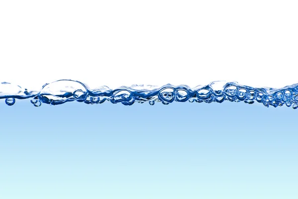 Salpicaduras de agua aisladas con burbujas y gotas de agua - abstracto —  Fotos de Stock