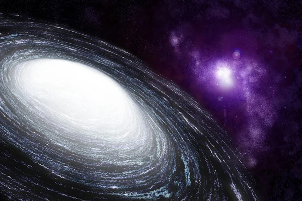 La galaxie spirale dans l'espace lointain - fond abstrait — Photo