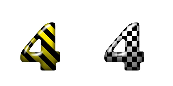 Exclusive collection letters with danger stripes and chess squar — Stock Photo, Image