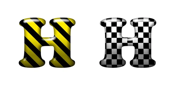 Ексклюзивні колекційні літери з небезпечними смугами та шаховим сквором — стокове фото